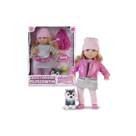 Natalia doll with a plush dog 35 cm