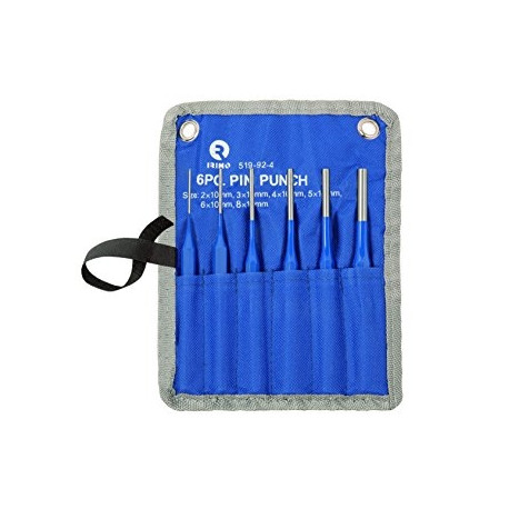 Octagonal parallel pin punch set 6 pcs -2/3/4/5/6/8mm with pouch Irimo