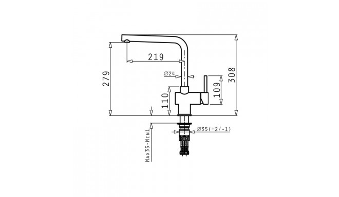 Kitchen sink tap Pyramis black