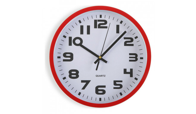 Wall Clock Versa Red Plastic 3,8 x 25 x 25 cm