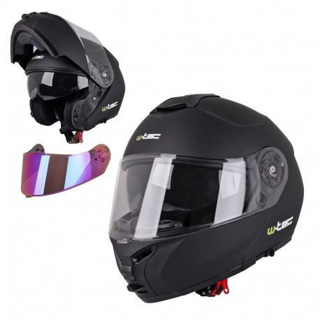 Flip-Up Motorcycle Helmet W-TEC FS-907 Grey-Fluorescent Yellow XXL (63-64)