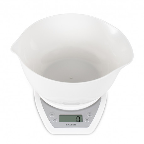 Salter 1024 WHDR14EU16 Digital Kitchen Scale & Dual Pour Bowl - White