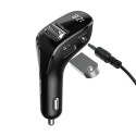 Baseus F40 Bluetooth audio transmitter streamer with AUX plug 2x USB car charger 15W 2A black (CCF40