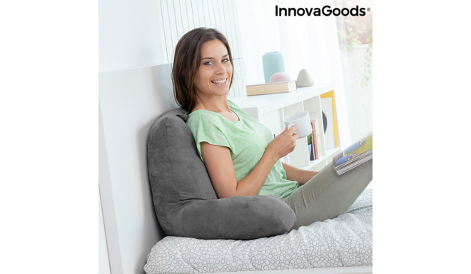 Reading Pillow with Armrests Huggilow InnovaGoods Grey (70 x 45 x 45 cm) (Refurbished B)