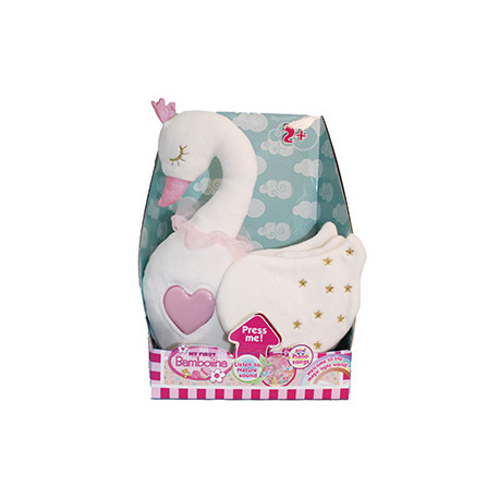 BAMBOLINA plush swan with light and classic music, BD2018