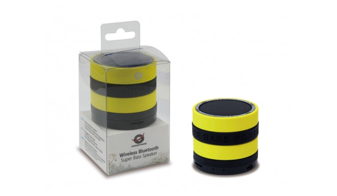 Conceptronic wireless speaker Bluetooth Super Bass, black/yellow