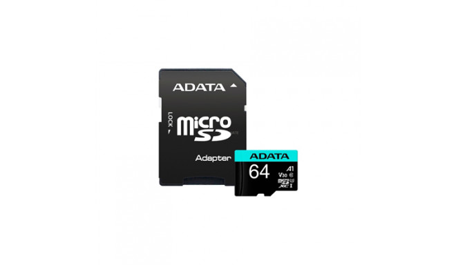 ADATA | Premier Pro UHS-I U3 V30S | 64 GB | MicroSDXC | Flash memory class 10 | Adapter