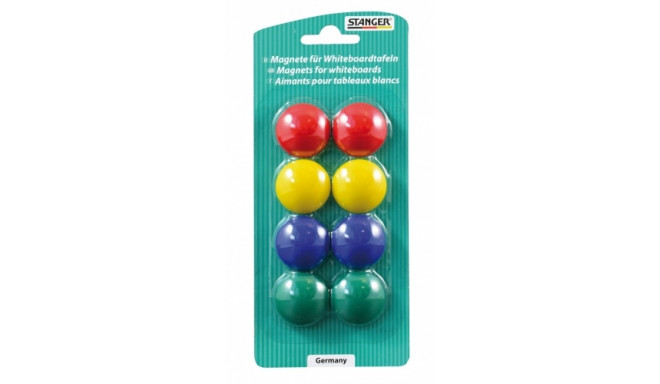 STANGER Whiteboard Magnets set of 8 colours, 1 set 73002