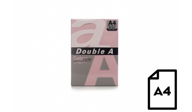 Colour paper Double A, 80g, A4, 500 sheets, Pink