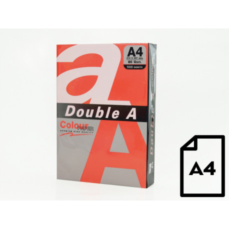 Colour paper Double A, 80g, A4, 500 sheets, Red