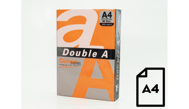 Colour paper Double A, 80g, A4, 500 sheets, Saffron