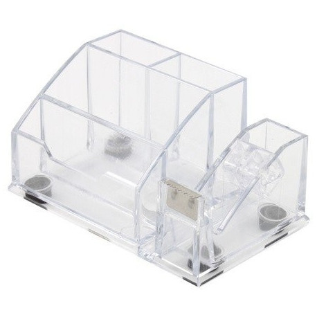 Pencil case Forpus, transparent, empty, 4, with adhesive tape holder 1005-019