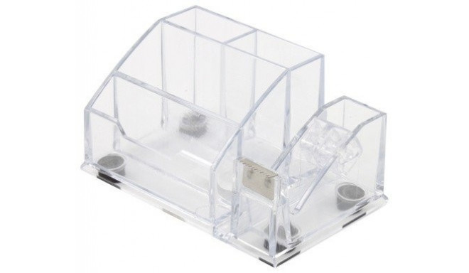Pencil case Forpus, transparent, empty, 4, with adhesive tape holder 1005-019