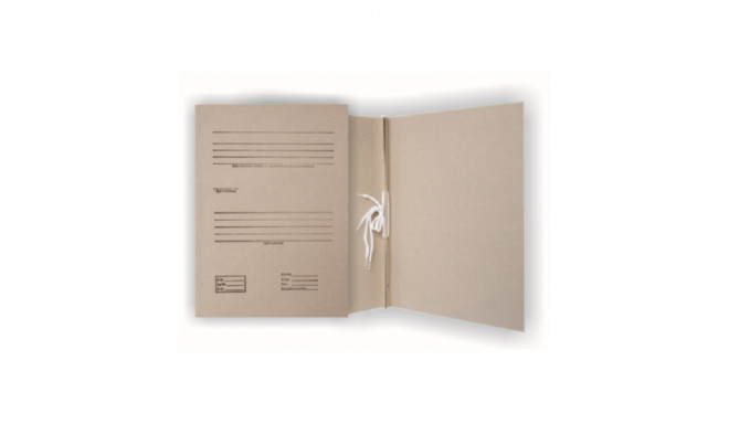 Folder SMLT, archival, A4 2cm, 400g, with 2 straps, with print, brown, cardboard