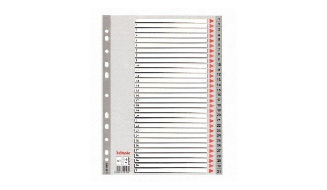 Divider Esselte PP, A4, numbers 1-31, plastic