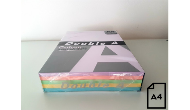 Colour paper Double A, 80g, A4, 100 sheets, Rainbow 3, 5 color