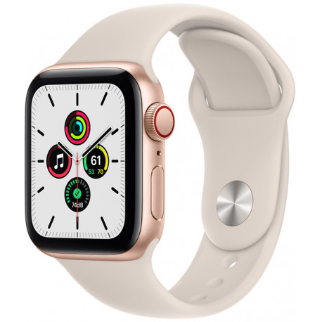 Apple Watch SE GPS + Cellular 40mm Sport Band, gold/starlight (MKQX3EL/A)