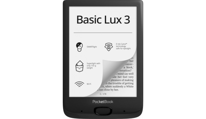 PocketBook e-luger Basic Lux 3 6" 8GB, must