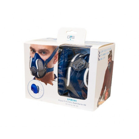 GVS Elipse® P3 RD half mask – pleated P3 HESPA filters, size M/L, medical-grade TPE, low breathing r
