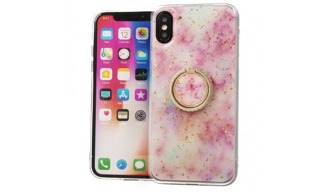 Fusion Marble Ring Back Case Silicone Case For Apple iPhone 11 Pro Pink