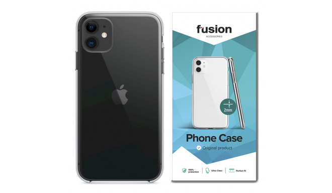 Fusion Ultra Clear Series 2 mm silikoonist ümbris Apple iPhone 12 Mini läbipaistvale (EU Blister)