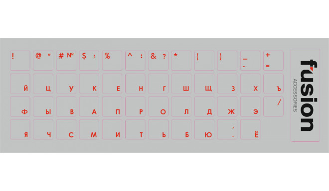 Fusion lamineeritud klaviatuurikleebised RU punased | läbipaistev