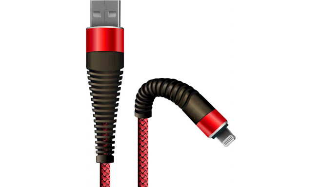 Fusion Fishbone USB-A kuni Lightning kaabel 30W | 3A | 1,5m punane