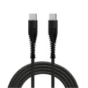 Fusion Fishbone USB-C kuni USB-C kaabel 65W / 3A / 1,5m must