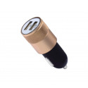 Goodbuy M-06 alumiiniumist autolaadija 2x USB / 2.4A kuld