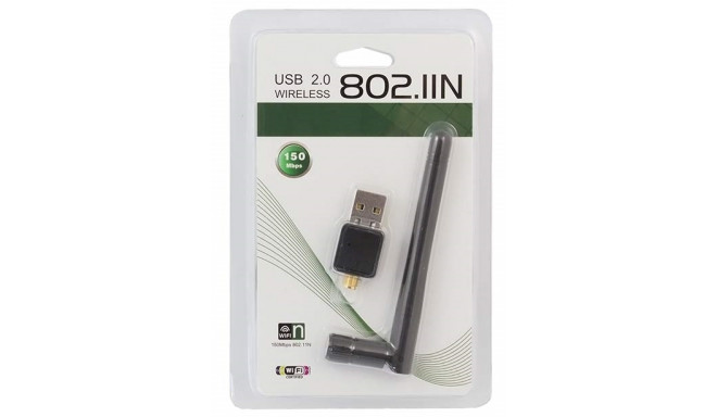 Fusion bezvadu Wi-Fi adapteris ar antenu (2,4 GHz | USB 2.0, bezvadu, 150 Mbps, IEEE 802.11b|g|n)