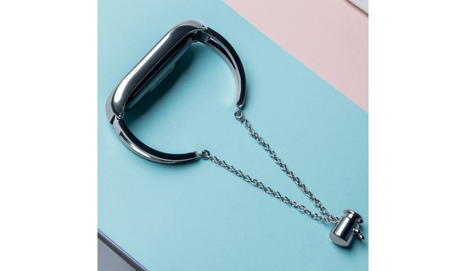 Fusion Metal Bracelet rihm kellaks Xiaomi Mi Band 3 | 4 | 5 | 6 hõbedane