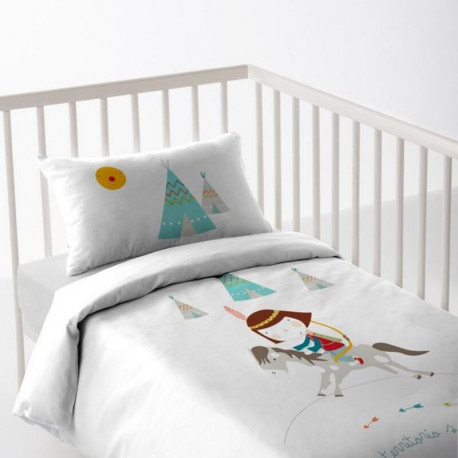 Cot Quilt Cover Haciendo el Indio Indian C - 60 cm cot (100 x 120 cm)