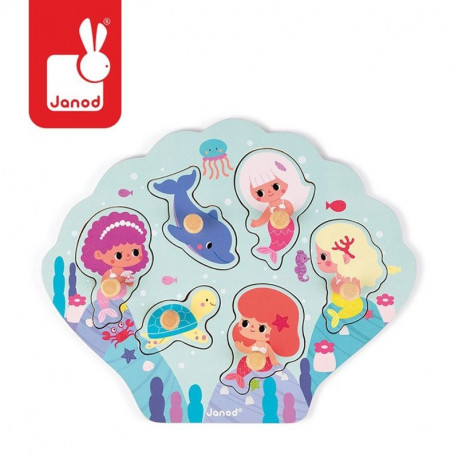 Janod - Wooden puzzle funny mermaids
