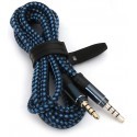 Omega cable 3.5mm - 3.5mm 1m braided, blue (43465)