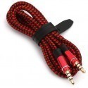 Omega cable 3.5mm - 3.5mm 1m braided, red (43464)