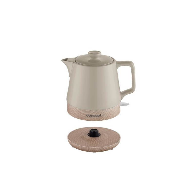 cream and brown kettle