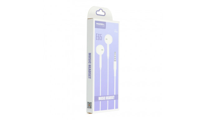Wired earphones with micro Jack 3,5mm PA-E65 white