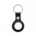 Crong Leather Case with Key Ring - Leather keyring for Apple AirTag (black)