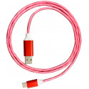 Platinet cable  USB - Lightning LED 1m, red (45738)