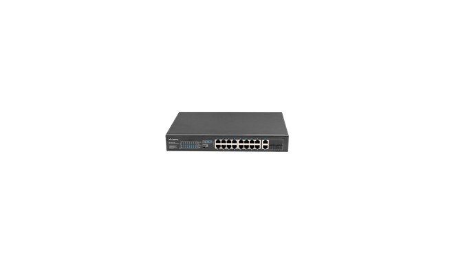 LANBERG RSFE-16P-2C-250 lüliti 16x 100Mb PoE+/2x combo gigabit 250W haldamata