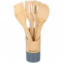 Alpina - Bamboo kitchen utensil set 5 pcs. with container (Graphite)