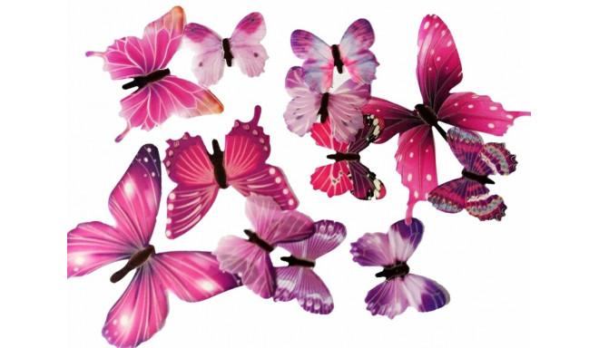 Fusion fluorescent stickers for bedroom "Butterfly" 12 pcs (pink)