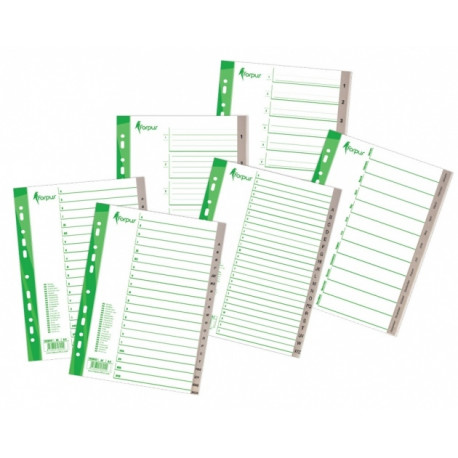 Divider Forpus, A4, 1-6 digits, plastic