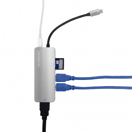 Caruba Premium 6 in 1 Slim USB C Hub Space Grijs