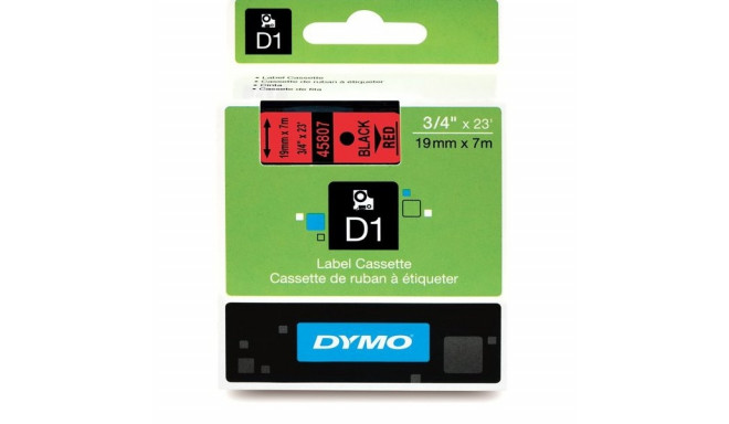 DYMO D1 lint 19 mm x 7 m / must punasel (45807 / S0720870)