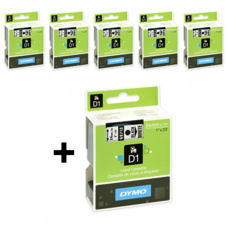 DYMO S0720930 D1 Juostelė 24mm x 7m (balta / juodas šifras)