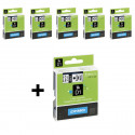DYMO D1 Lint 6mm x 7m / valge mustaga (43613 / S0720780) – 5 tk.