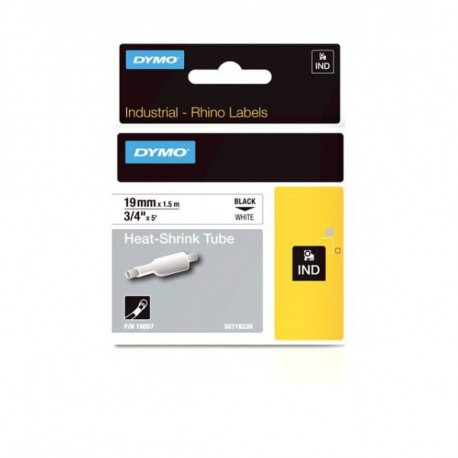 DYMO Rhino Thermal toru 19 mm x 1,5 m / must valgel (18057)