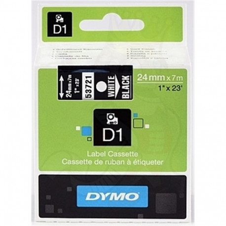 DYMO D1 lint 24 mm x 7 m / valge mustal (53721 / S0721010)