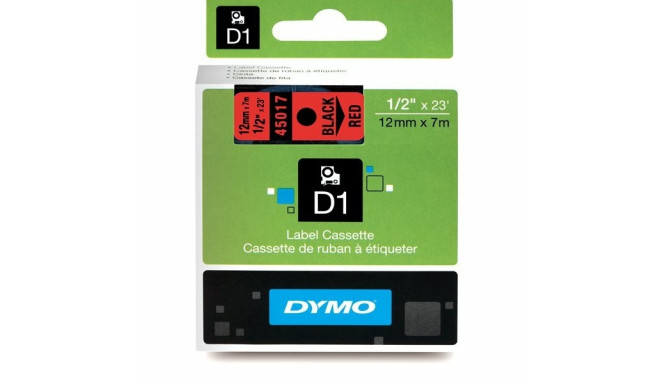 DYMO S0720570 D1 Juostelė 12mm x 7 m (raudona / juoda šifras)